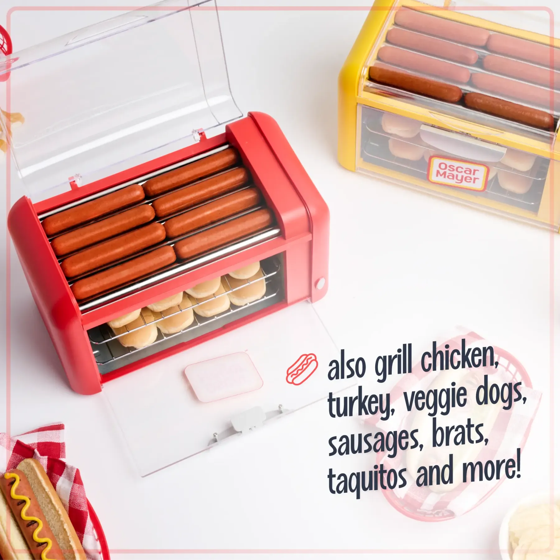 Nostalgia Oscar Mayer: rodillo para perritos calientes y calentador de panecillos
