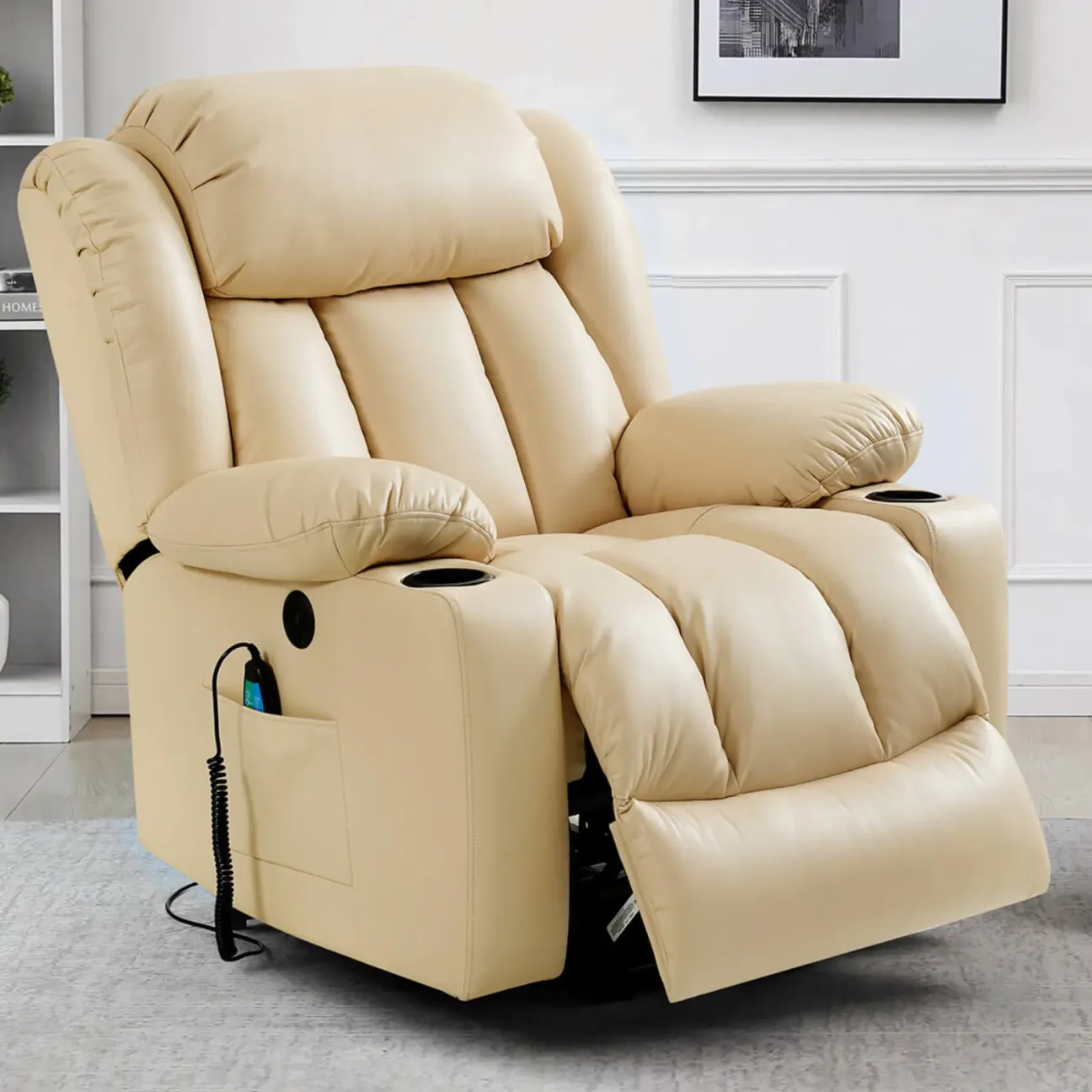 ✨Sillón reclinable elevador de lujo con función de calor y masaje