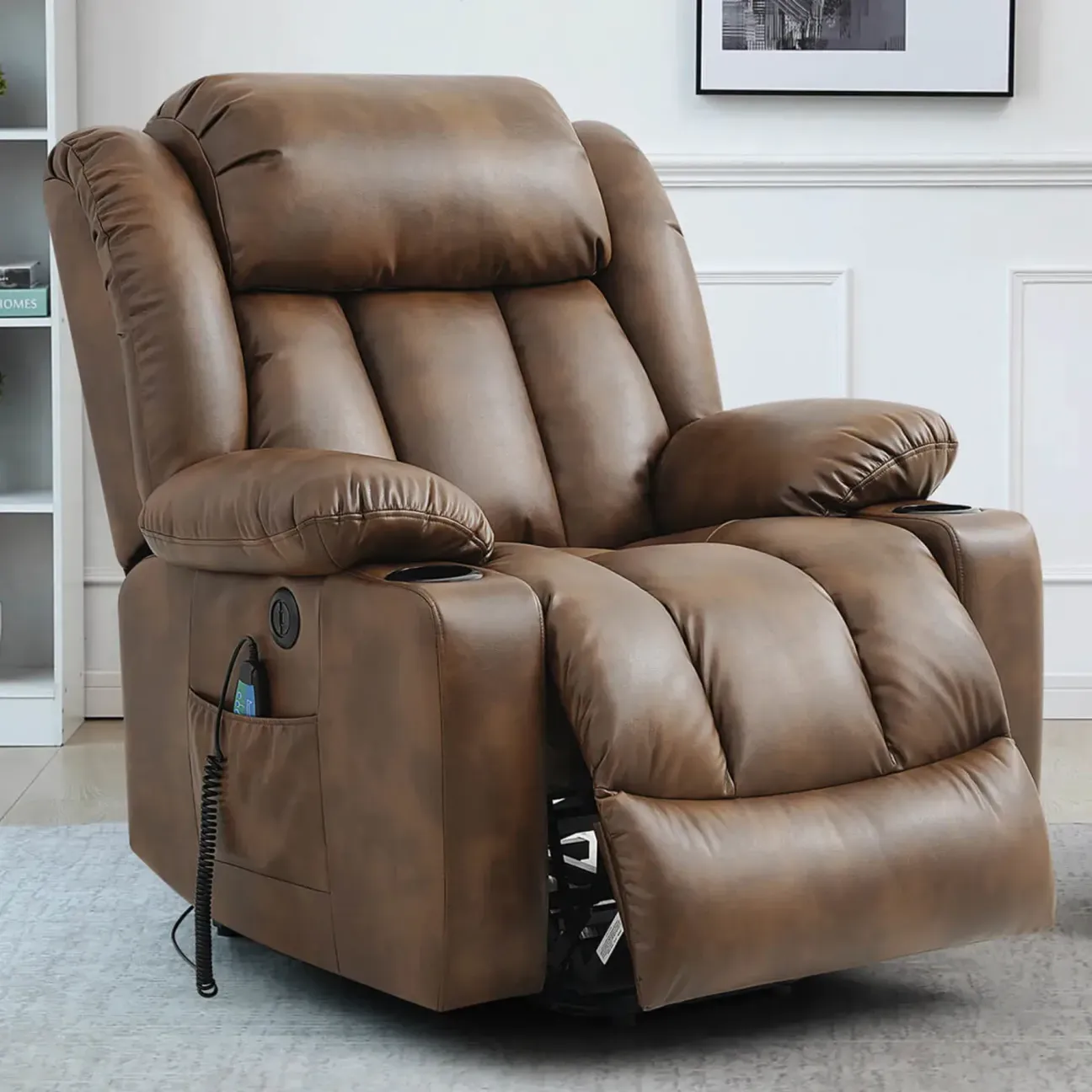 ✨Sillón reclinable elevador de lujo con función de calor y masaje
