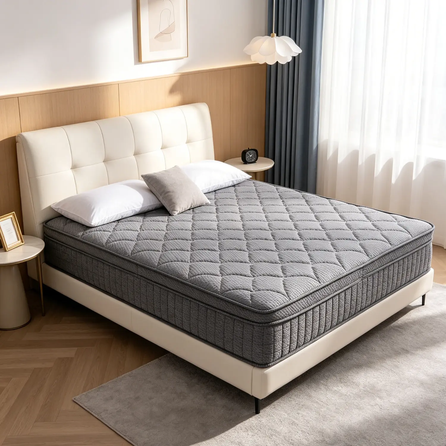 Colchón híbrido Bed-in-a-Box de 12 pulgadas, firmeza media con alivio de presión y aislamiento de movimiento, Twin/Full/Queen/King para todos los que duermen, colchón tamaño Queen, colchón tamaño completo Espuma viscoelástica de apoyo Espuma viscoelástica