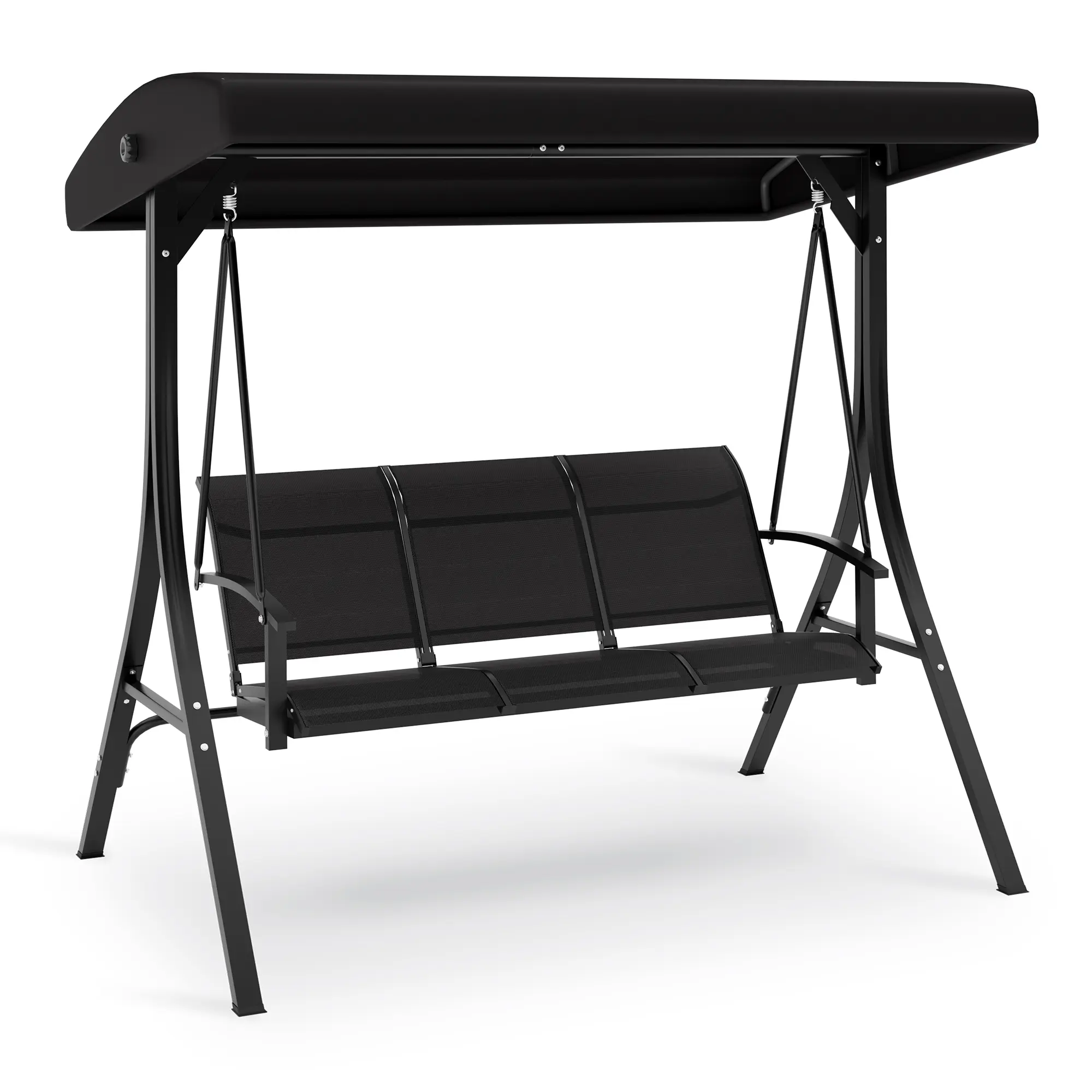 Hamaca doble con soporte incluido - Hamaca resistente de 215 kg para 2 personas con almohadilla y almohada de tela acolchada - Barra separadora de madera dura y soporte de acero portátil de 3,6 m para jardín, patio e interiores