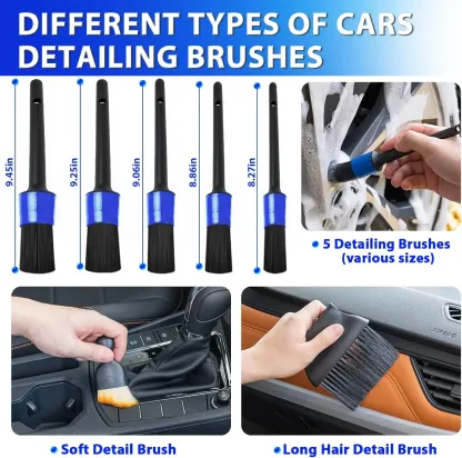 Kit de limpieza y detallado de coches THINKWORK, kit de limpieza de coches con aspiradora de mano azul de alta potencia, juegos de cepillos, limpiaparabrisas, accesorios para coches, set de regalo para coches