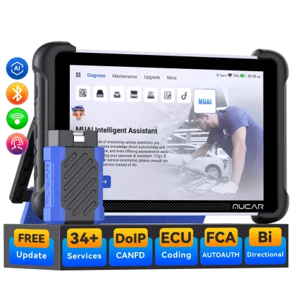 Herramienta de escaneo OBD2 automotriz con asistencia de IA MUCAR, actualización gratuita de por vida, escáner OBD2 de sistema completo 892BT, herramienta de diagnóstico OBD2 bidireccional, codificación de ECU, 35 servicios, FCA Autoauth, CANFD y DoIP.