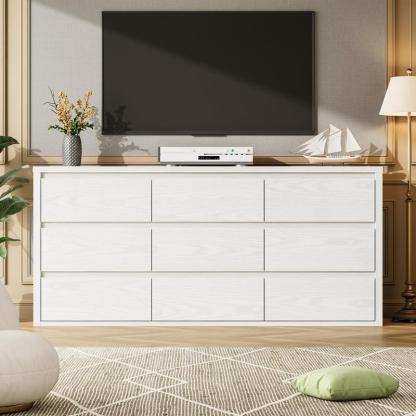 Cómoda de 9 Cajones con Acabado Madera