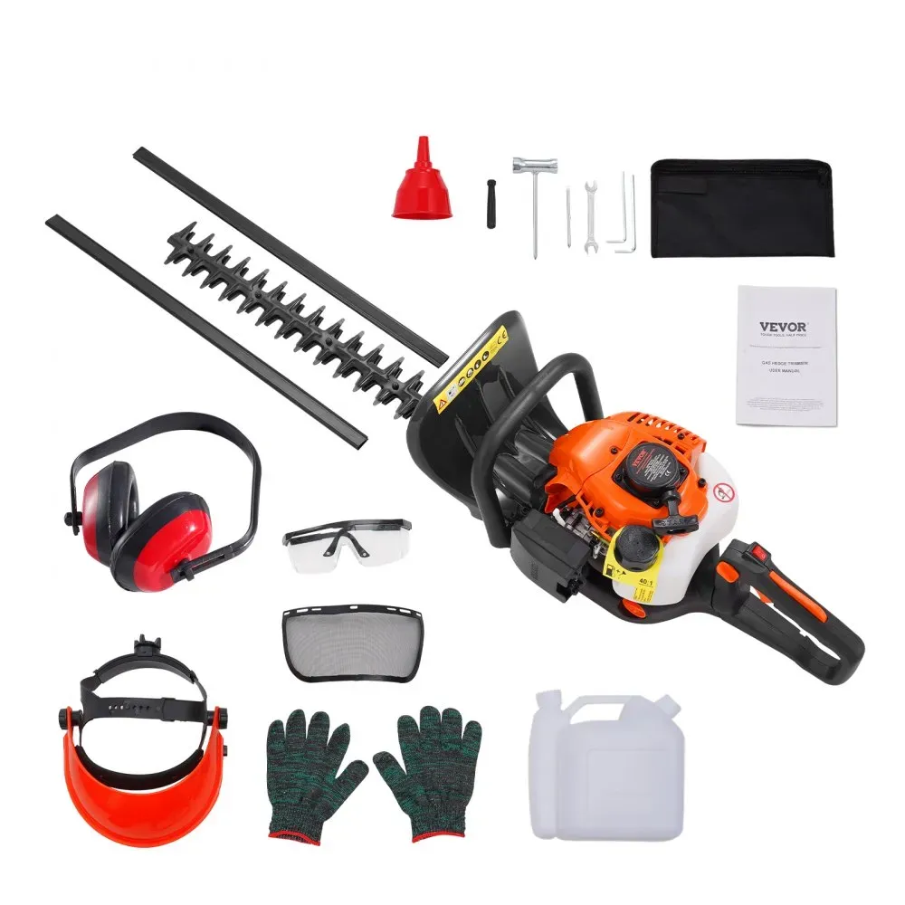 Herramienta multifuncional 6 en 1 con cortasetos de gasolina, desbrozadora, cortadora de césped, orilladora y motosierra de poda de largo alcance con correa para hombro