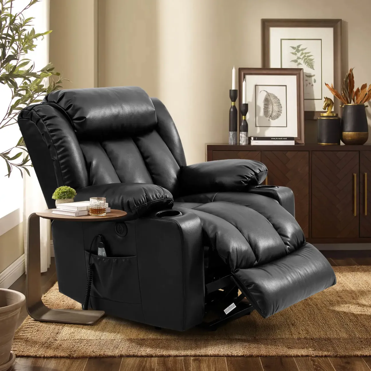 ✨Sillón reclinable elevador de lujo con función de calor y masaje