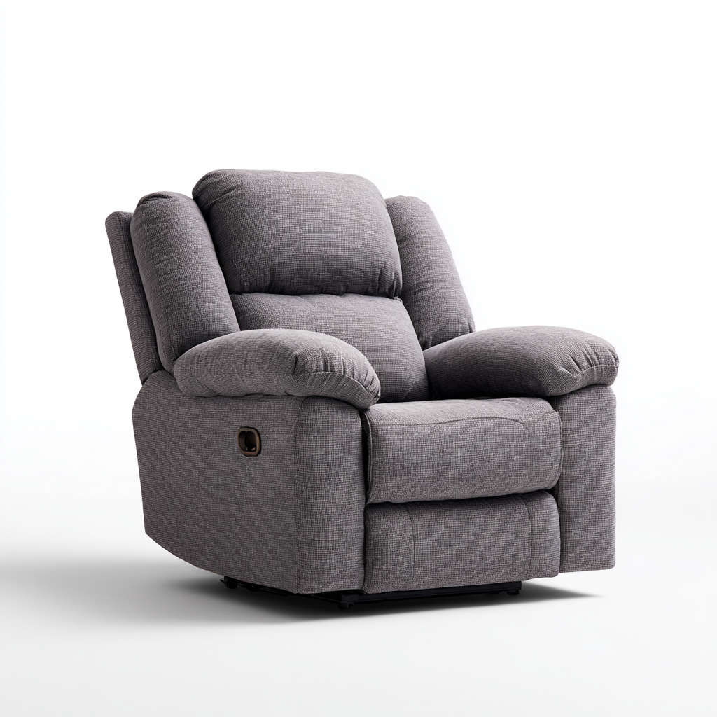 Poltrona reclinabile-Tessuto-97x101x104 cm-Grigio-Stile contemporaneo imbottito-Javexdadecor
