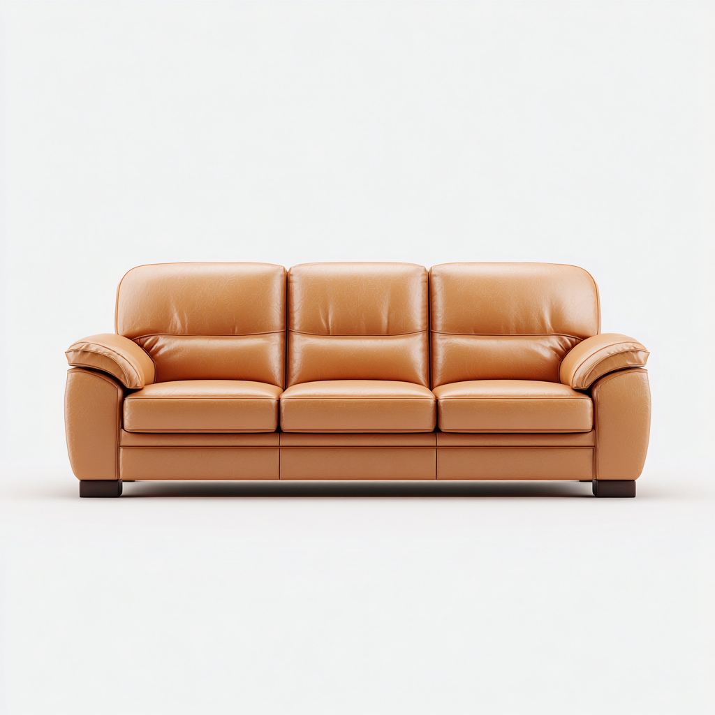 Divano a 3 posti - pelle - 215x92x86 cm - cuoio chiaro - moderno-Javexdadecor