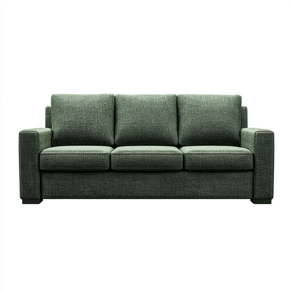 Divano a 3 posti - tessuto - 218x91x82 cm - verde scuro - moderno-Javexdadecor