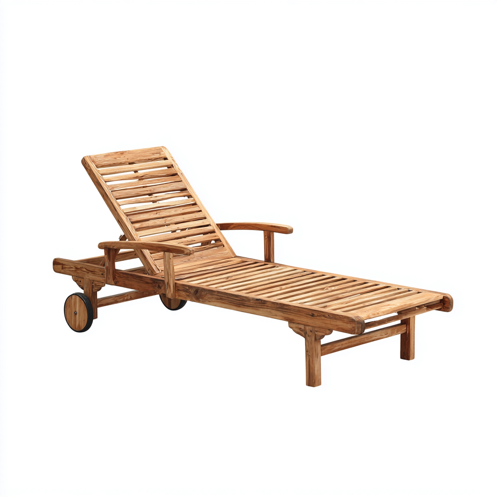 Lettino prendisole-legno-212x76x93 cm-marrone-stile naturale-Javexdadecor