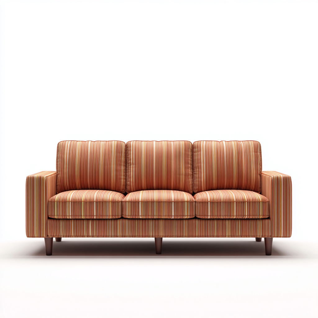 Divano a 3 posti - tessuto-legno - 212x87x82 cm - arancione-marrone - moderno-Javexdadecor