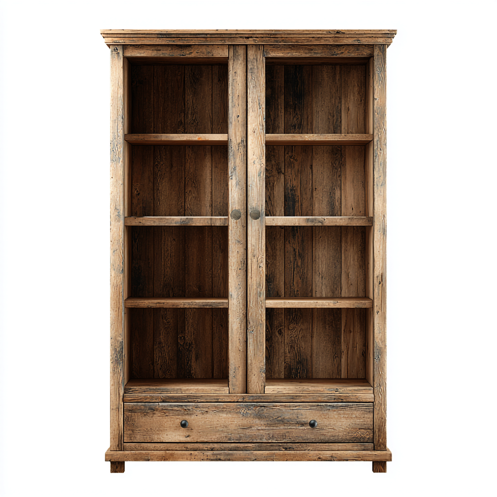 Vetrina-legno-vetro-116x43x178 cm-rovere-stile rustico-Javexdadecor