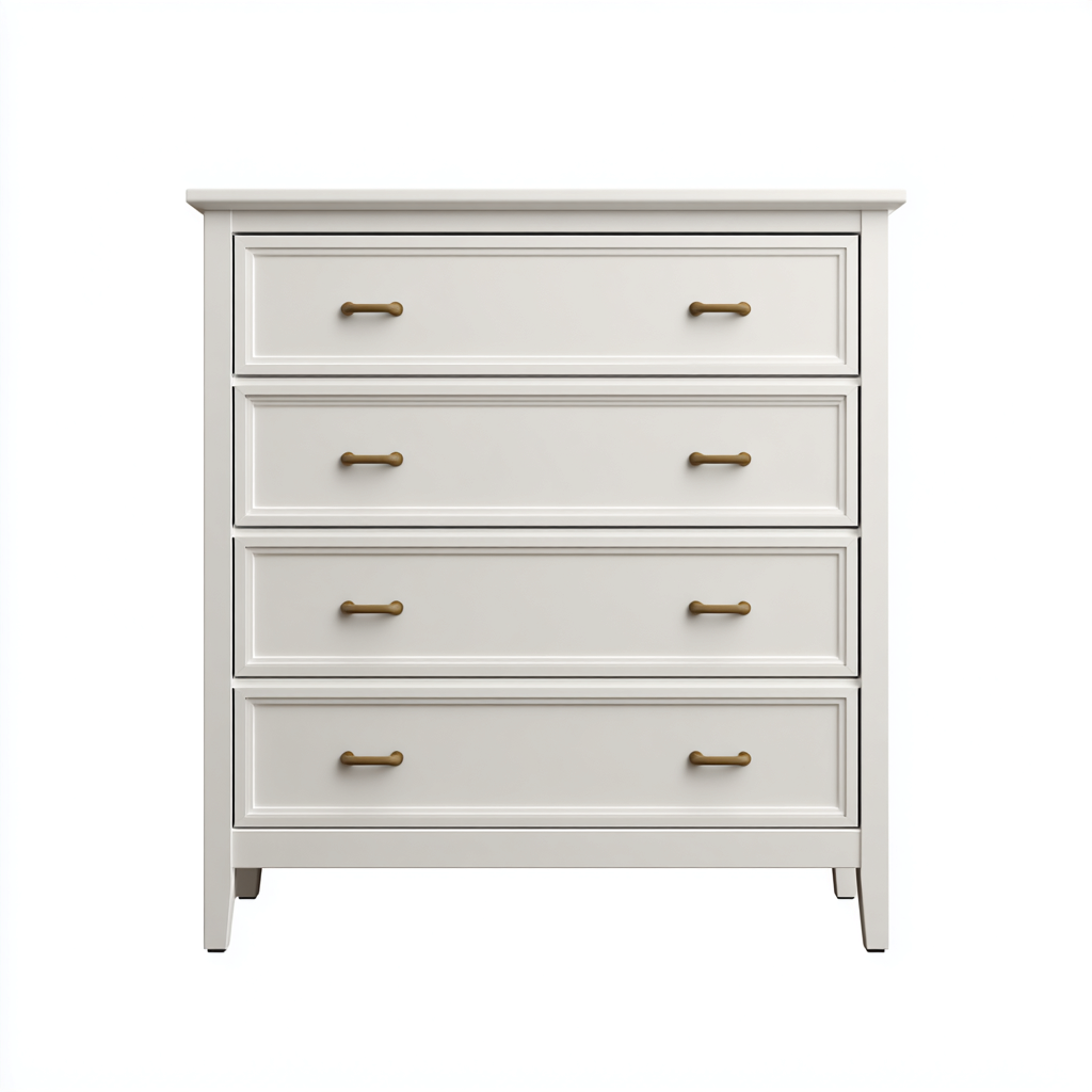 Cassettiera - Legno-Metallo - 82x41x92 cm - Bianco-Ottone - Classico moderno-Javexdadecor