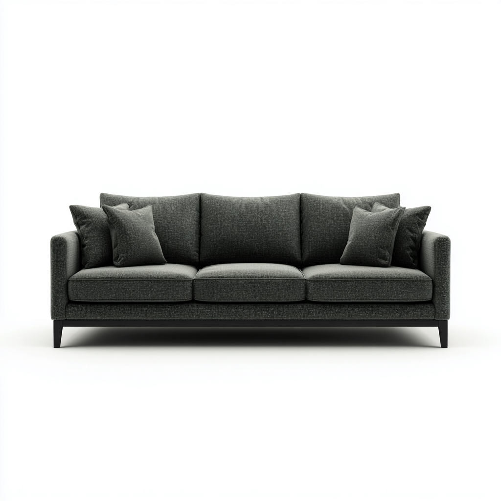 Divano a 3 posti - tessuto-metallo - 222x92x81 cm - verde scuro - moderno-Javexdadecor