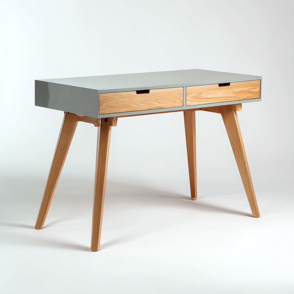 Scrivania-legno-115x55x76 cm-grigio-rovere-design nordico-Javexdadecor