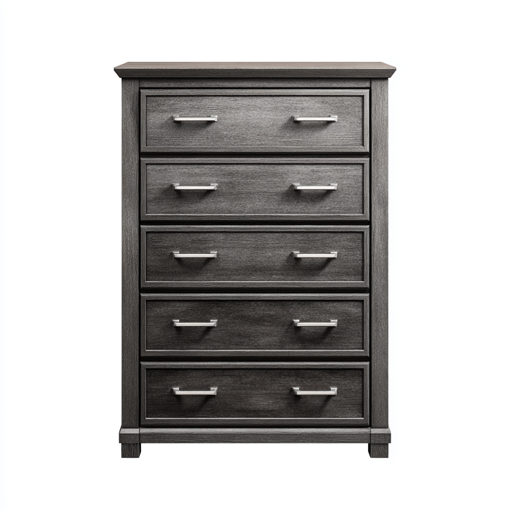 Cassettiera - Legno-Metallo - 80x40x110 cm - Grigio-Argento - Classico moderno-Javexdadecor