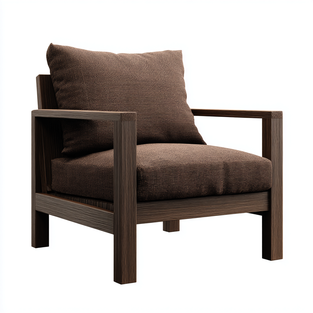 Poltrona da giardino - Tessuto-Legno - 84x78x76 cm - Marrone - Design rustico-Javexdadecor