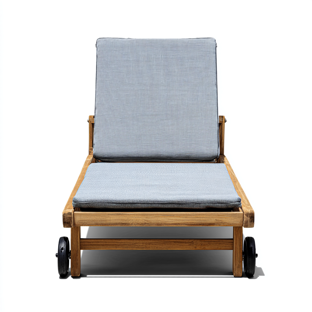 Lettino prendisole-legno-tessuto-208x77x92 cm-marrone-grigio-stile naturale-Javexdadecor