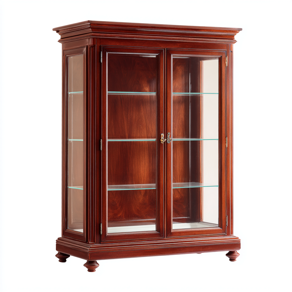 Vetrina-legno-vetro-120x43x176 cm-marrone-stile classico-Javexdadecor