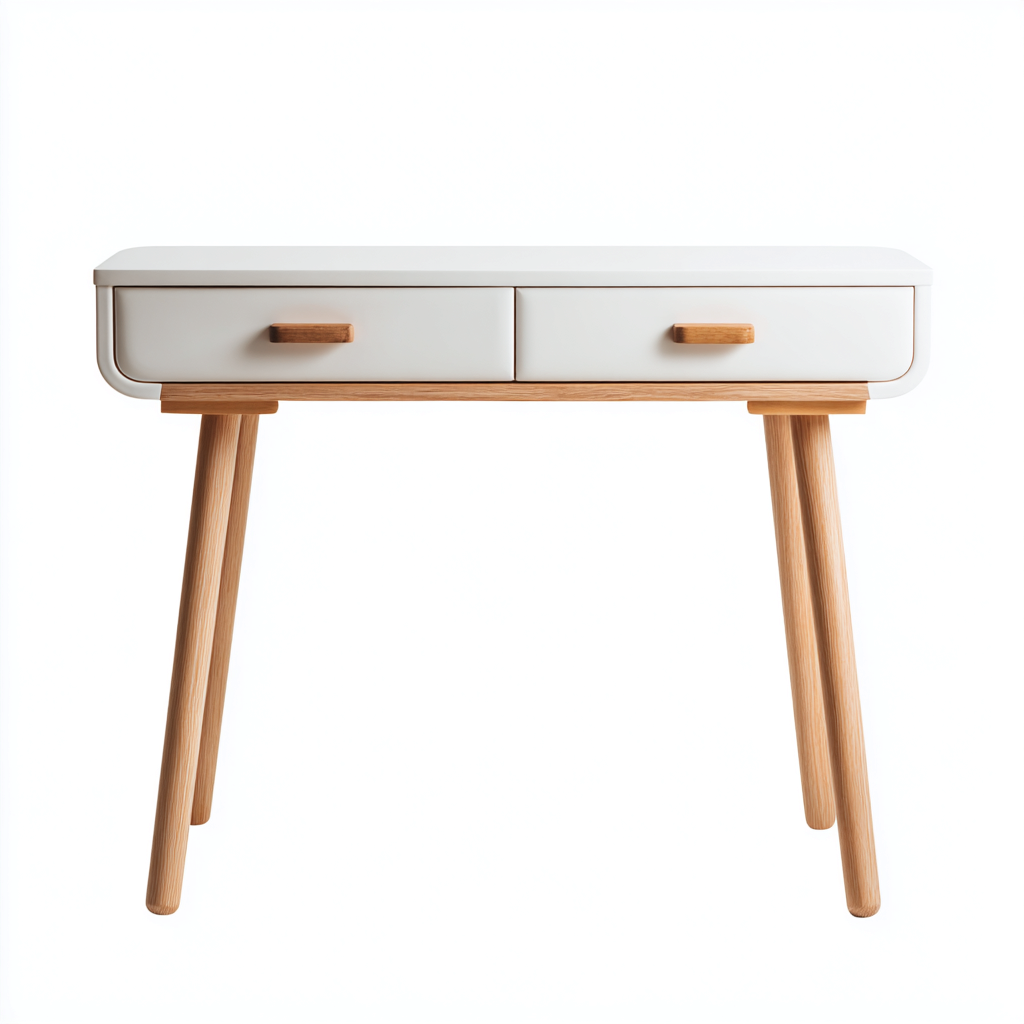 Scrivania-legno-102x49x75 cm-bianco-rovere chiaro-design nordico-Javexdadecor