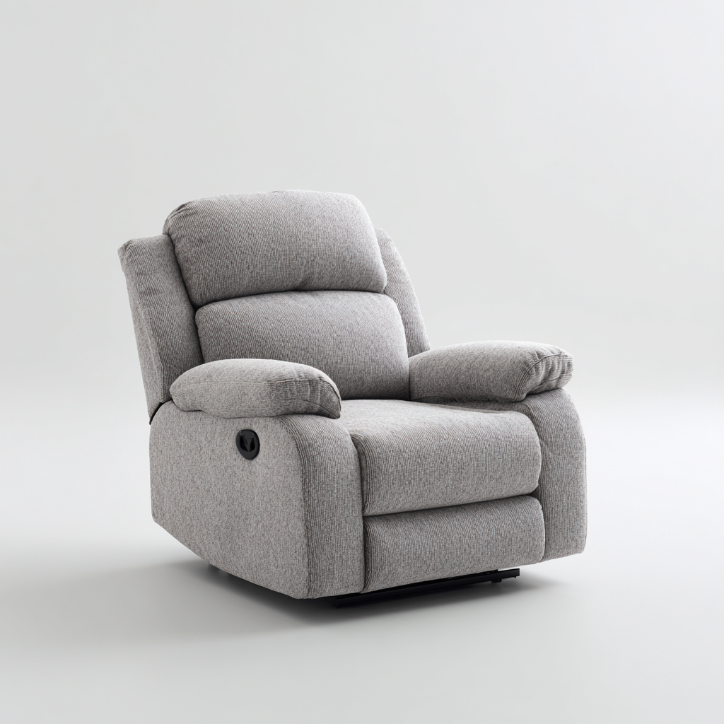 Poltrona reclinabile-Tessuto-94x100x103 cm-Grigio chiaro-Stile moderno imbottito-Javexdadecor