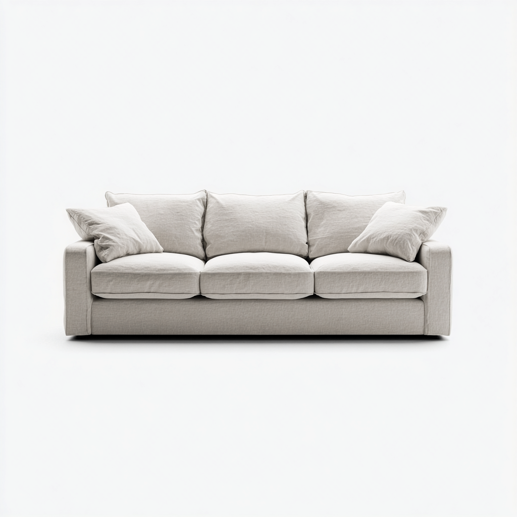 Divano a 3 posti - tessuto - 226x94x80 cm - beige chiaro - moderno-Javexdadecor