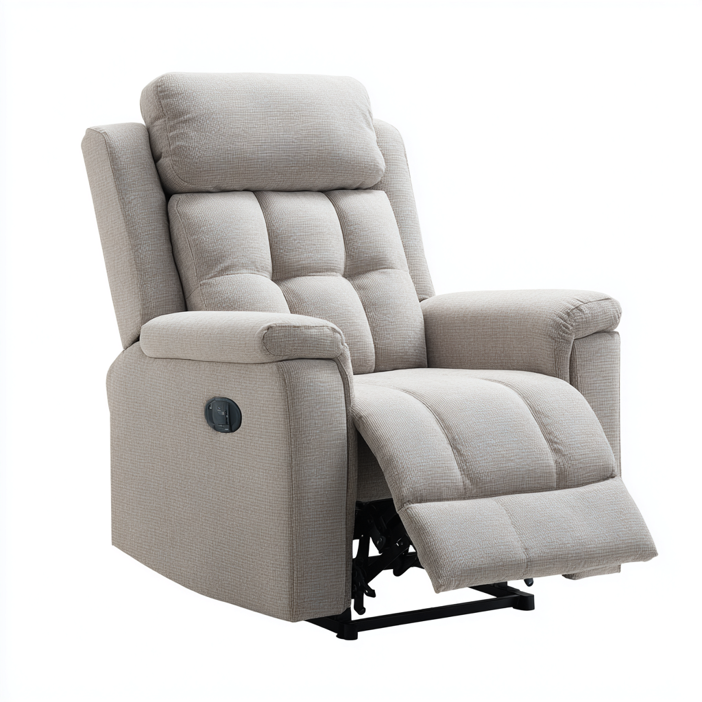 Poltrona reclinabile-Tessuto-93x151x106 cm-Beige-Stile moderno imbottito-Javexdadecor