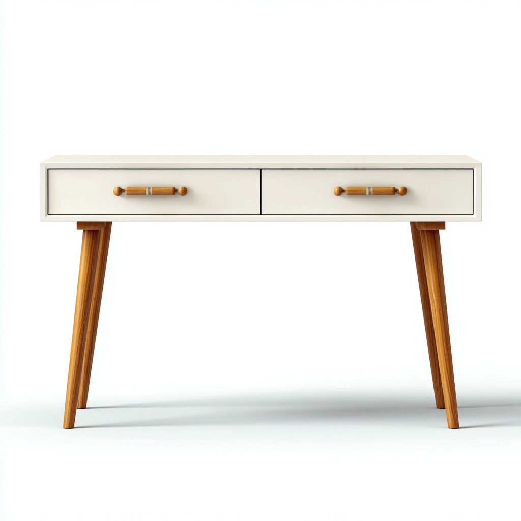 Scrivania-legno-110x48x78 cm-bianco-rovere-design nordico-Javexdadecor