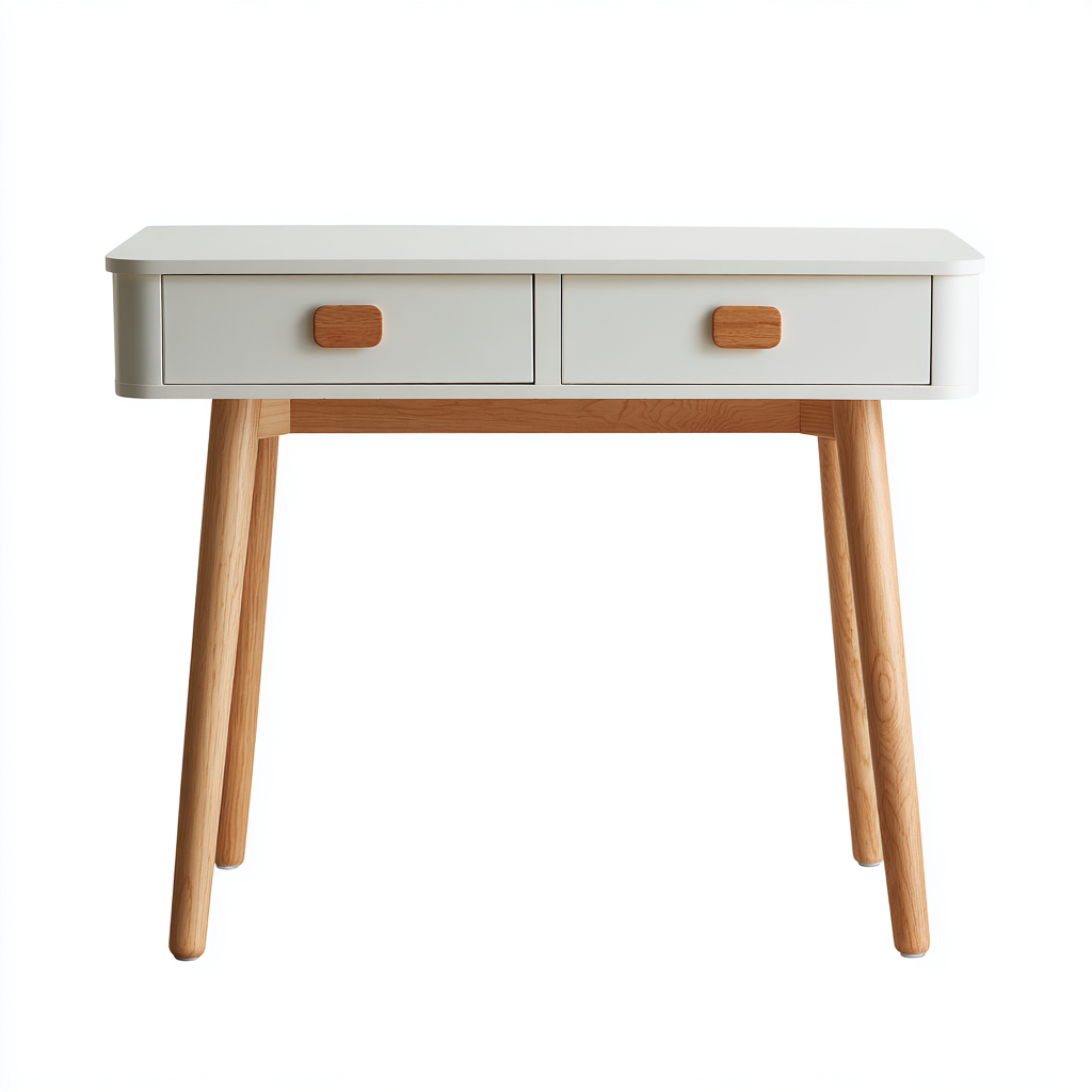 Scrivania-legno-105x50x76 cm-bianco-rovere chiaro-design nordico-Javexdadecor