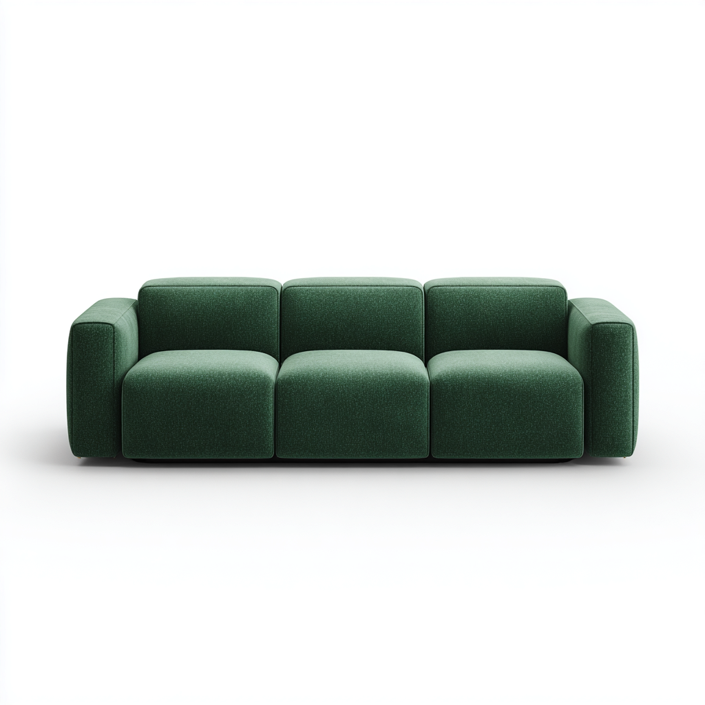 Divano a 3 posti - tessuto - 224x95x76 cm - verde scuro - moderno-Javexdadecor