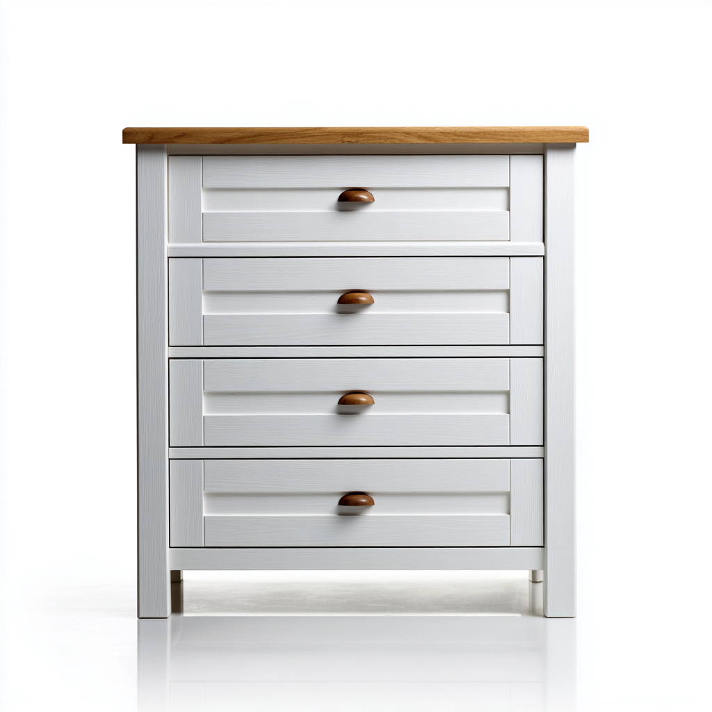 Cassettiera - Legno-Metallo - 82x42x89 cm - Bianco-Naturale - Rustico moderno-Javexdadecor