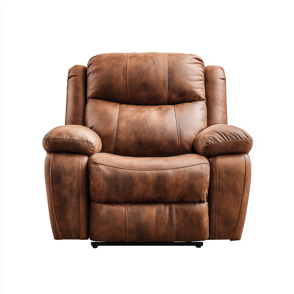 Poltrona reclinabile-Pelle sintetica-96x98x104 cm-Marrone-Stile imbottito moderno-Javexdadecor