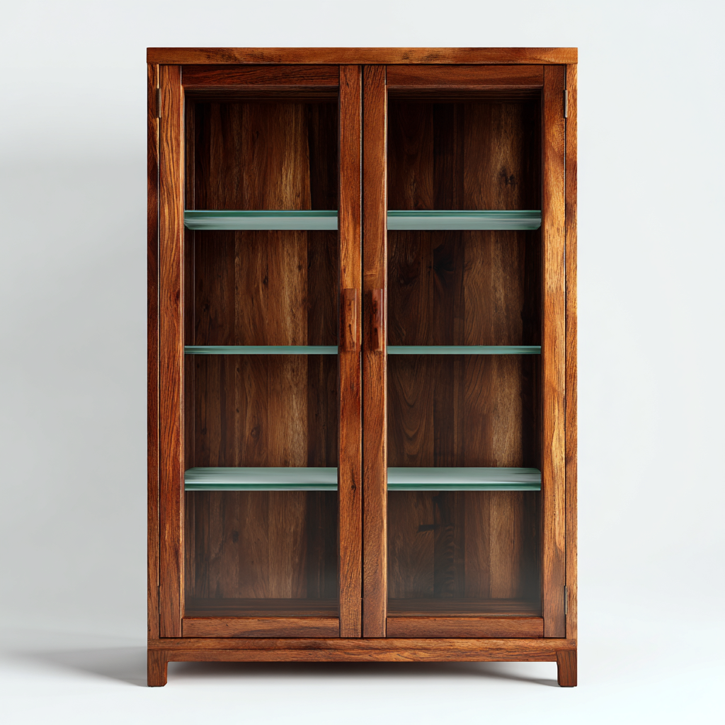 Vetrina-legno-vetro-108x41x165 cm-marrone-stile moderno classico-Javexdadecor