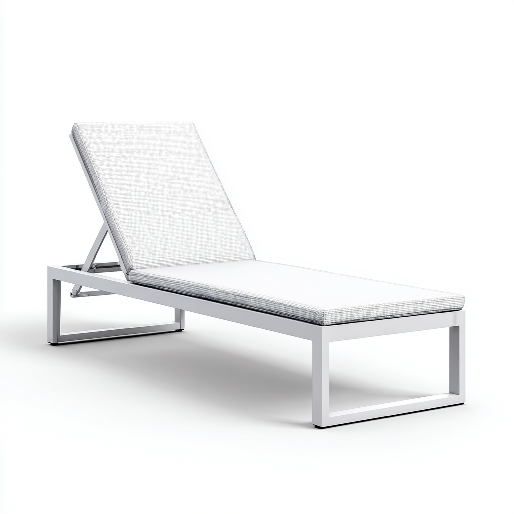 Lettino prendisole-alluminio-tessuto-200x70x86 cm-bianco-grigio chiaro-stile moderno-Javexdadecor