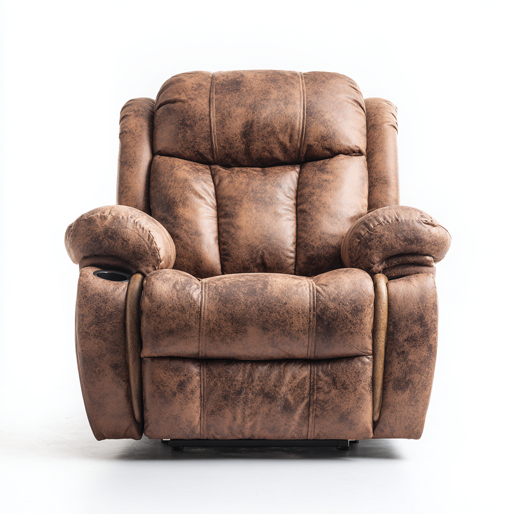 Poltrona reclinabile-Microfibra-96x93x104 cm-Marrone-Classico-Javexdadecor