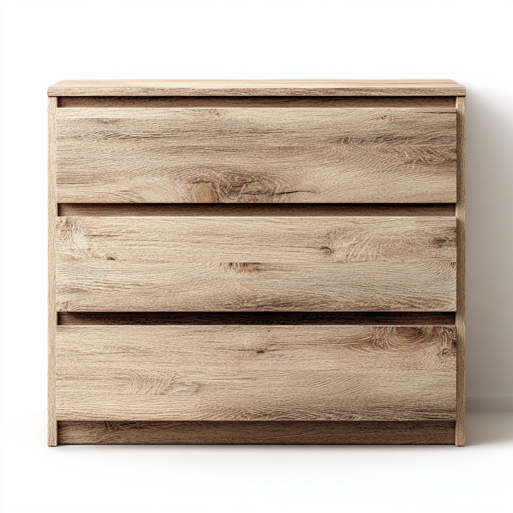 Cassettiera - Legno - 80x40x76 cm - Rovere chiaro - Moderno essenziale-Javexdadecor