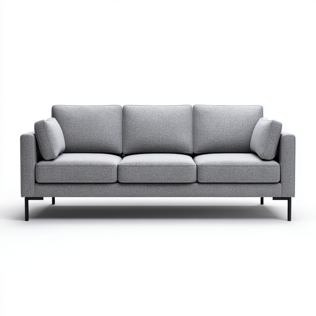 Divano a 3 posti - tessuto-metallo - 218x90x80 cm - grigio chiaro - moderno-Javexdadecor