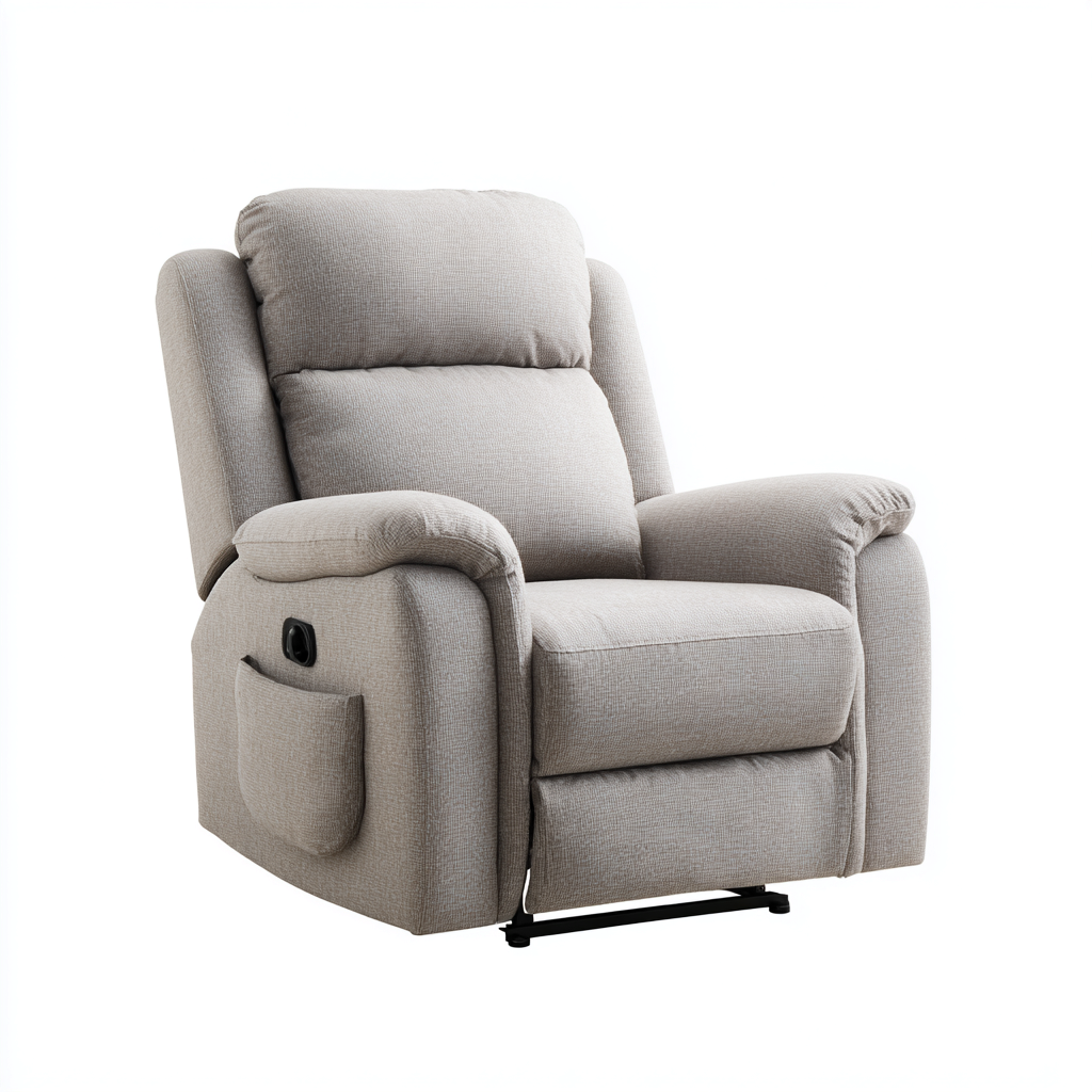 Poltrona reclinabile-Tessuto-92x99x105 cm-Beige-Stile contemporaneo imbottito-Javexdadecor