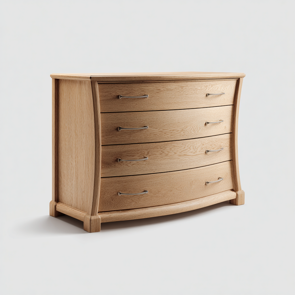 Cassettiera - Legno-Metallo - 128x48x84 cm - Naturale-Argento - Classico contemporaneo-Javexdadecor