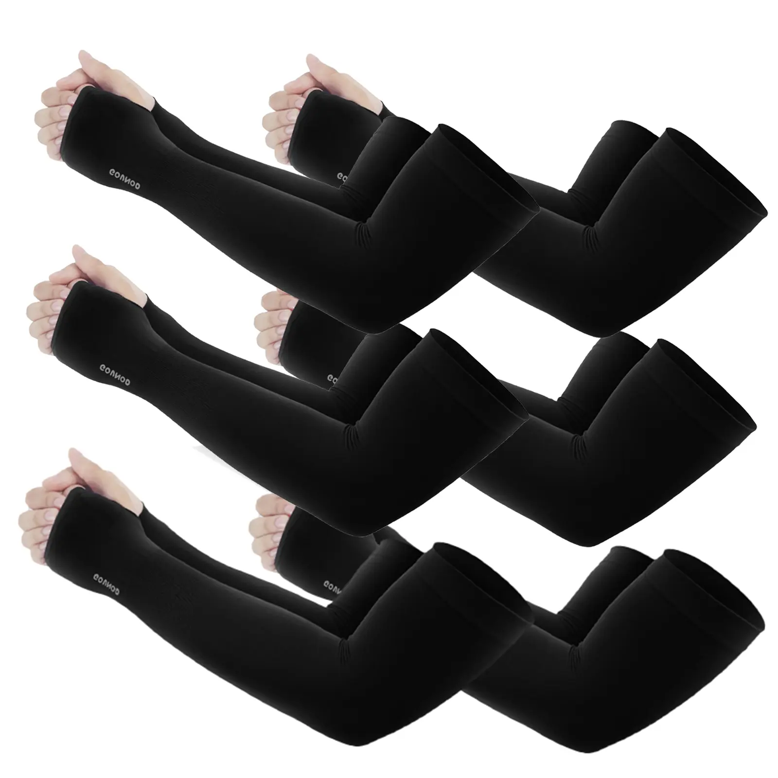 Compression Arm Sleeves for Men Women, UPF50+ Cooling Sun Protection, Quick‑Dry With Thumb & Watch Hole, Sports Support for Outdoor Casual