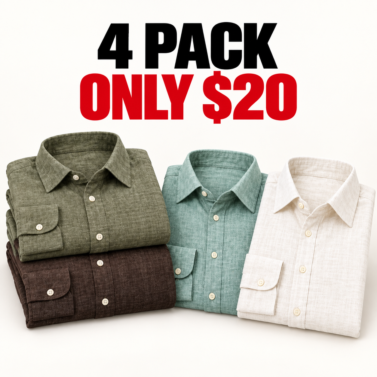🔥Limited-Time Deal: 16-Pack Men’s Slim-Fit Linen Shirts – Only $32