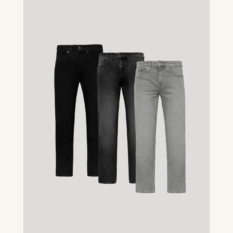 Straight low-stretch jeans three-pack