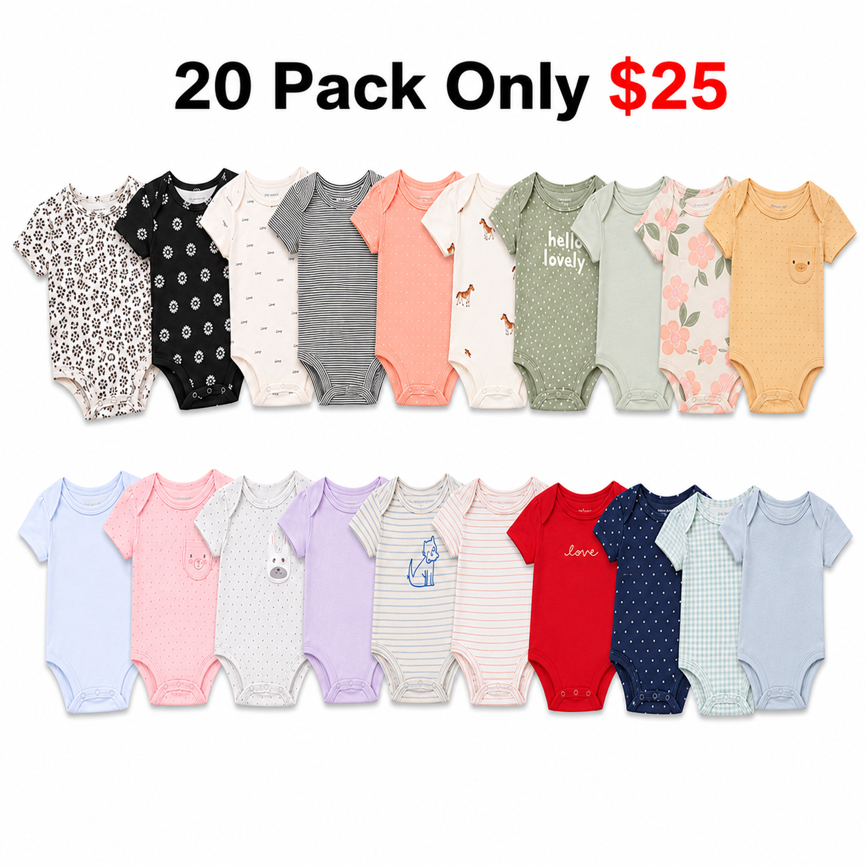 Baby Girl 5-Pack Fruit Multipack Bodysuits - Orange/Green/Yellow