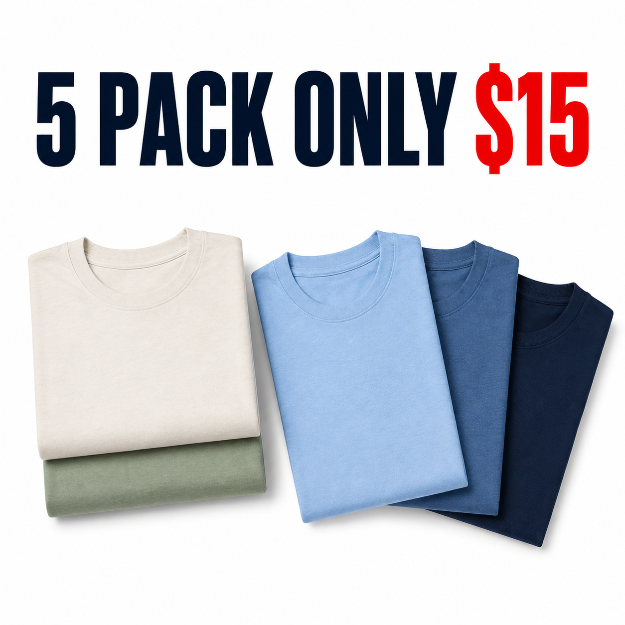 Men's Carefree Unshrinkable Traditional Fit Short Sleeve Tee, 20 Pack Only $30
