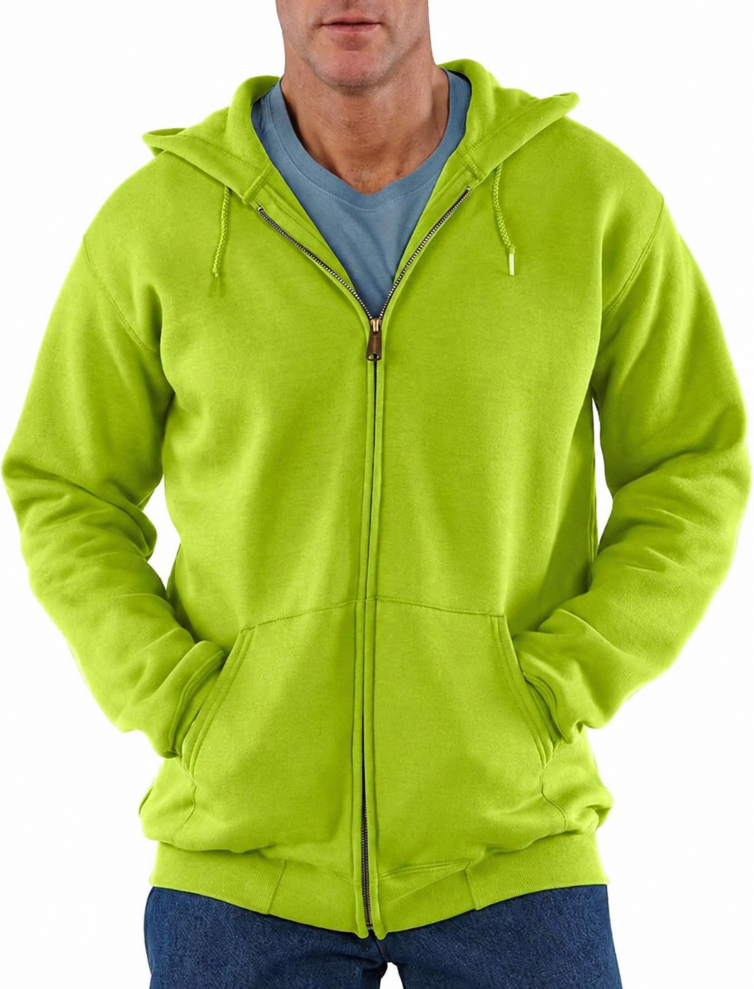 Limited-Time Sale: Men’s Heavyweight Full-Zip Hooded Sweatshirt – Durable Outside, Soft & Warm Inside
