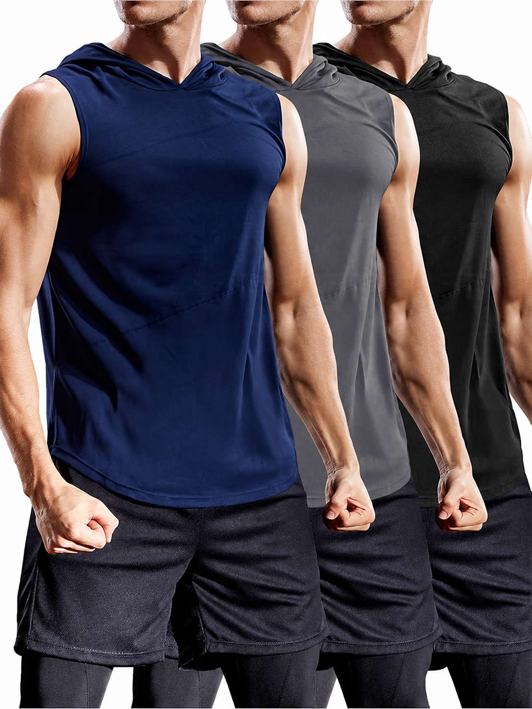8-Pack Men’s Dry-Fit Mesh Sleeveless Hooded Athletic Shirts – Limited-Time Offer, Only $25