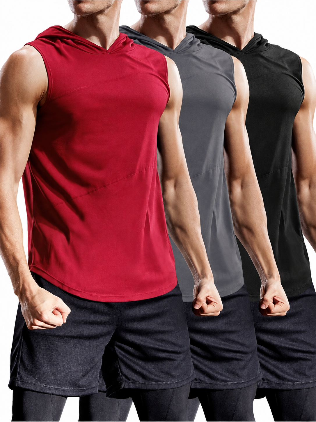 8-Pack Men’s Dry-Fit Mesh Sleeveless Hooded Athletic Shirts – Limited-Time Offer, Only $25