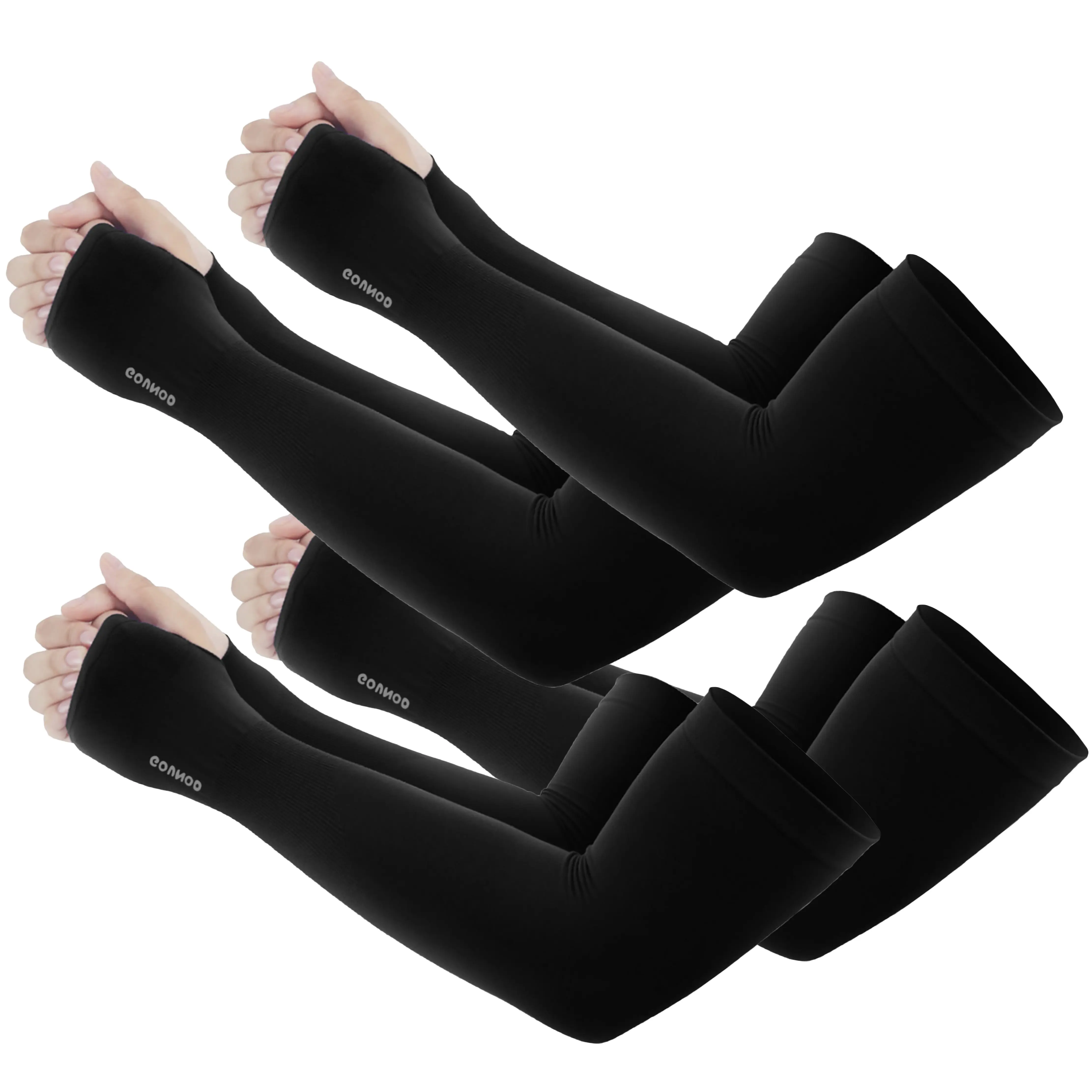 Compression Arm Sleeves for Men Women, UPF50+ Cooling Sun Protection, Quick‑Dry With Thumb & Watch Hole, Sports Support for Outdoor Casual