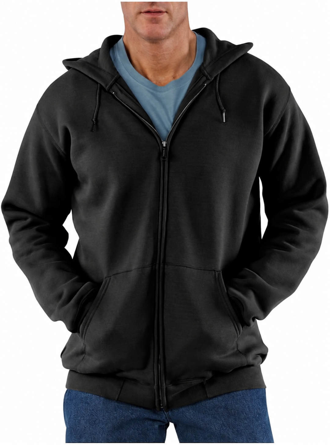 Limited-Time Sale: Men’s Heavyweight Full-Zip Hooded Sweatshirt – Durable Outside, Soft & Warm Inside