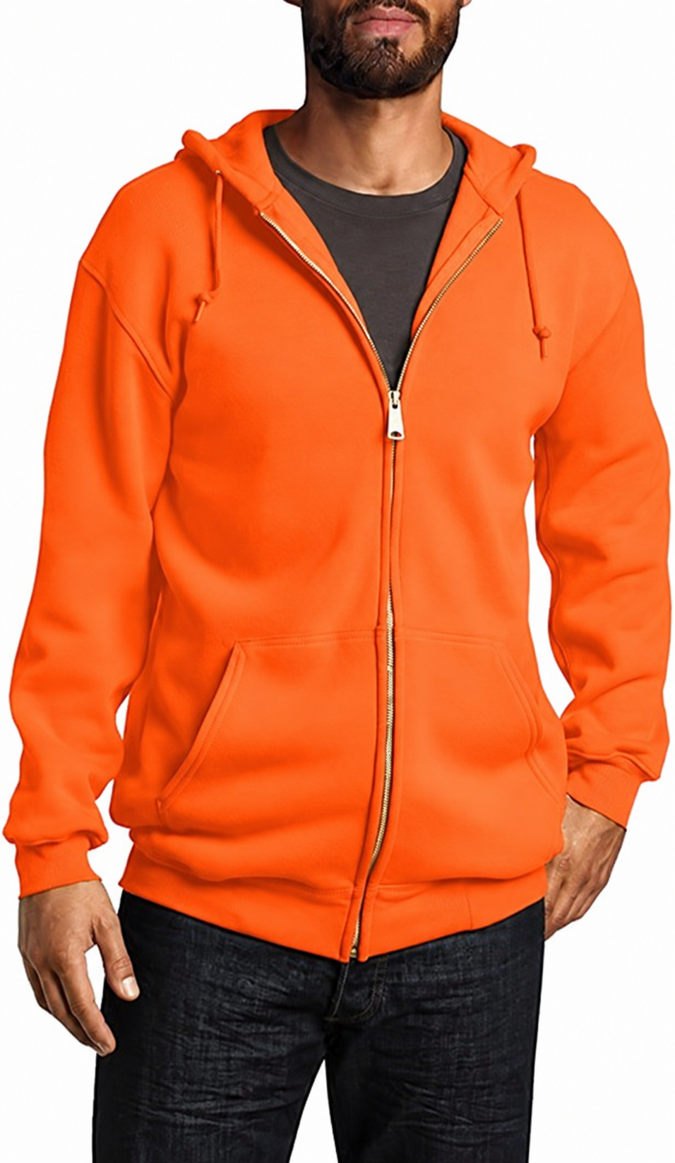 Limited-Time Sale: Men’s Heavyweight Full-Zip Hooded Sweatshirt – Durable Outside, Soft & Warm Inside